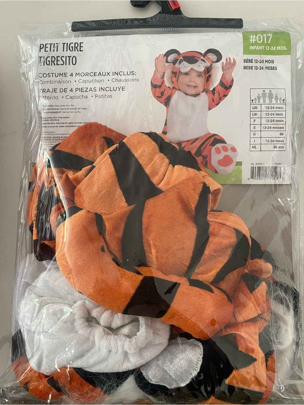 Infant Tiger Costume - Orange & Black